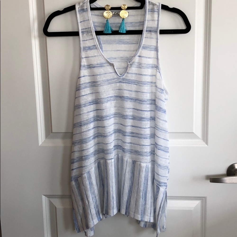 Blue and White Designer Tank Top